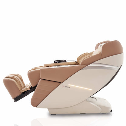 Fotel masujący Alphasonic III White/Khaki w pozycji zero gravity