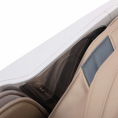 Fotel masujacy Skyliner III bialo-brazowy glosniki bluetooth